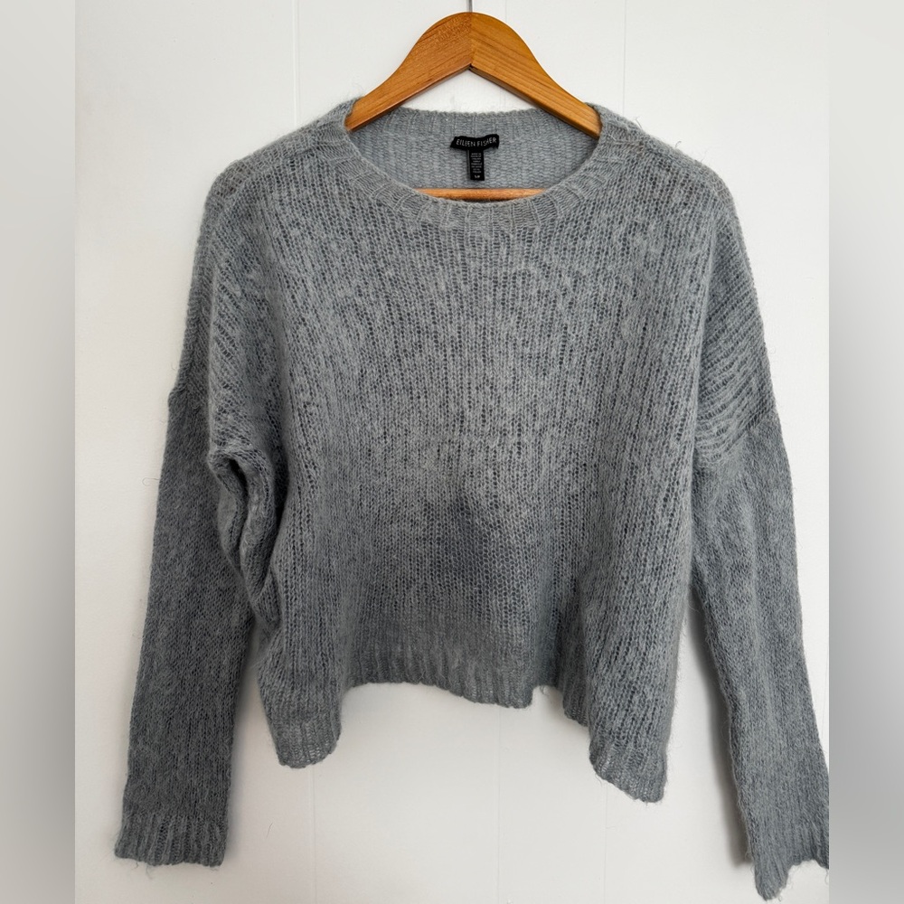 Eileen Fisher Soft Blue Gray Crewneck Sweater